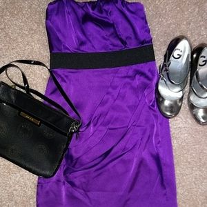 Express purple strapless dress